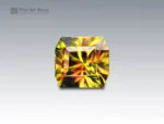 Natural 1.80 carat sphene cushion cut gemstone from Pakistan, fiery golden-green titanite ideal for rings, pendants, or collector jewelry