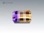 Natural 20.8 carat ametrine pixel cut gemstone from Africa, showcasing purple and golden bi-color, ideal for fine jewelry or collectors