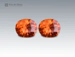 Natural 3.15 carat spessartine garnet pair with oval cut from Madagascar, fiery orange gemstones ideal for earrings, rings, or fine jewelry