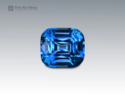 Natural 33 carat blue topaz cushion cut gemstone from Brazil, vivid sky-blue gem ideal for rings, pendants, or collector jewelry