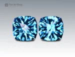 Natural 47.60 carat blue topaz pair with cushion cut from Brazil, vivid blue gemstones ideal for earrings, rings, or fine jewelry