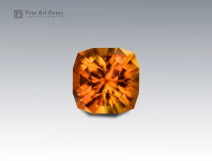 Natural 7.35 carat citrine cushion cut gemstone from Africa, golden-orange gem ideal for rings, pendants, or fine jewelry
