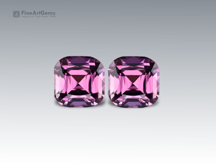 3.1 Carats Lovely Pair of Lavender Spinel Gemstone from Tajikistan