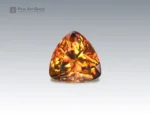 Natural 3.8 carat sphene trilliant cut gemstone from Pakistan, fiery orange gem ideal for rings, pendants, or fine jewelry