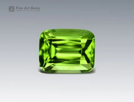 Natural 8.2 carat peridot cushion cut gemstone from Pakistan, ideal for rings, pendants, or fine jewelry