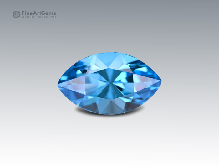 24.35 Carats Fancy Marquise Cut Swiss Blue Topaz Gemstone