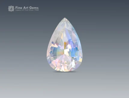 Natural 17.35 carat moonstone pear cut gemstone from Madagascar, ideal for rings, pendants, or fine jewelry