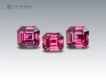 Natural 4.95 carat rhodolite garnet set with emerald cut gemstones from Africa, ideal for rings, earrings, pendants, or fine jewelry