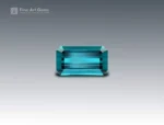 Natural 6.95 carat indicolite tourmaline pair with emerald cut from Afghanistan, deep blue-green gemstones ideal for rings, earrings, or fine jewelry