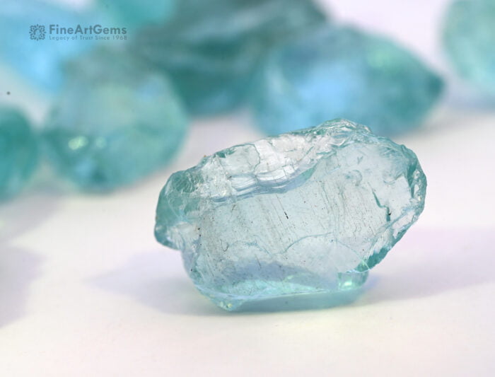 26.6 grams Sky Blue Rough Aquamarine 12 Pcs Lot