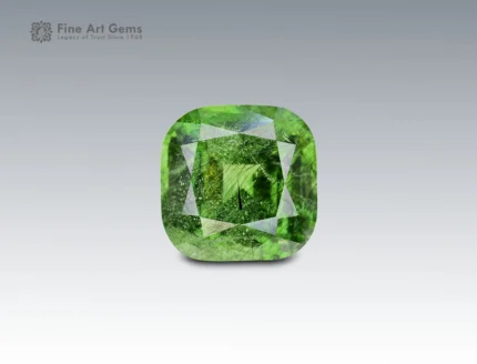Natural 11.85 carat peridot with ludwigite inclusions cushion cut gemstone from Pakistan for ring, pendant, earrings, and jewelry collection