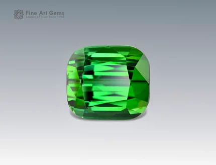 Natural 17.1 carat green tourmaline cushion cut gemstone from Afghanistan for ring, pendant, earrings, and fine jewelry collection