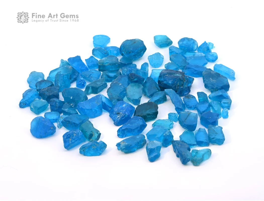 28 gram rough blue apatite - mozambique. perfect for cutting, making gemstones. for sale.