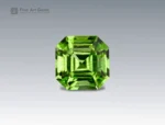 Natural 3 carat peridot with ludwigite inclusions asscher cut gemstone from Pakistan for ring, pendant, earrings, and fine jewelry collection