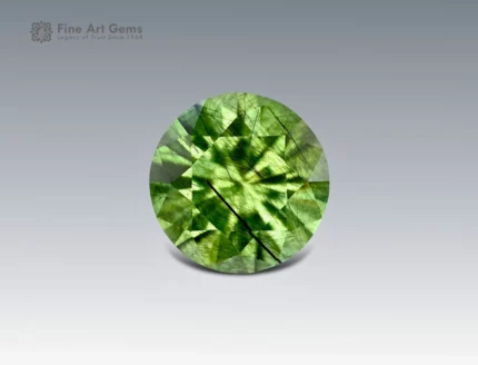 3.5 carat ludwigite included peridot round cut Pakistan