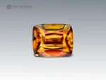 5 carat cushion cut sphene titanite gemstone from Pakistan, perfect for a ring, pendant, or jewelry collection