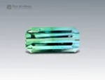 Green and blue bi-color 5.65 carat emerald-cut tourmaline gemstone from Afghanistan