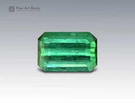 8 carat emerald cut green tourmaline gemstone from Afghanistan, perfect for a ring, pendant, or fine jewelry collection