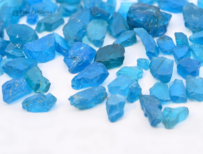28 Grams Outstanding Quality Rough Blue Apatite from Mozambique