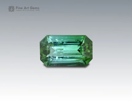 Natural 1.2 carat green tourmaline emerald cut gemstone from Afghanistan for ring, pendant, earrings, and fine jewelry collection