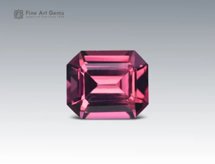 2.35 carat natural spinel emerald cut pink gemstone from Tajikistan for ring, pendant, or jewelry