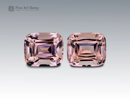 21.5 carat morganite pair cushion cut Nigeria