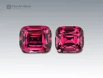 Natural 3.95 carat rhodolite garnet pair cushion cut gemstones from Africa for ring, earrings, pendant, and fine jewelry collection