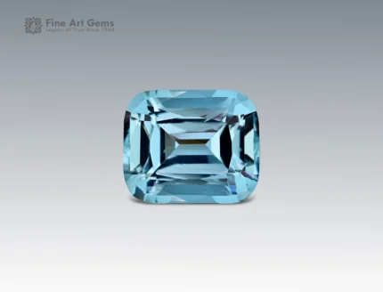 4.95 carat aquamarine cushion cut vivid blue gemstone from Madagascar for ring, pendant, or jewelry