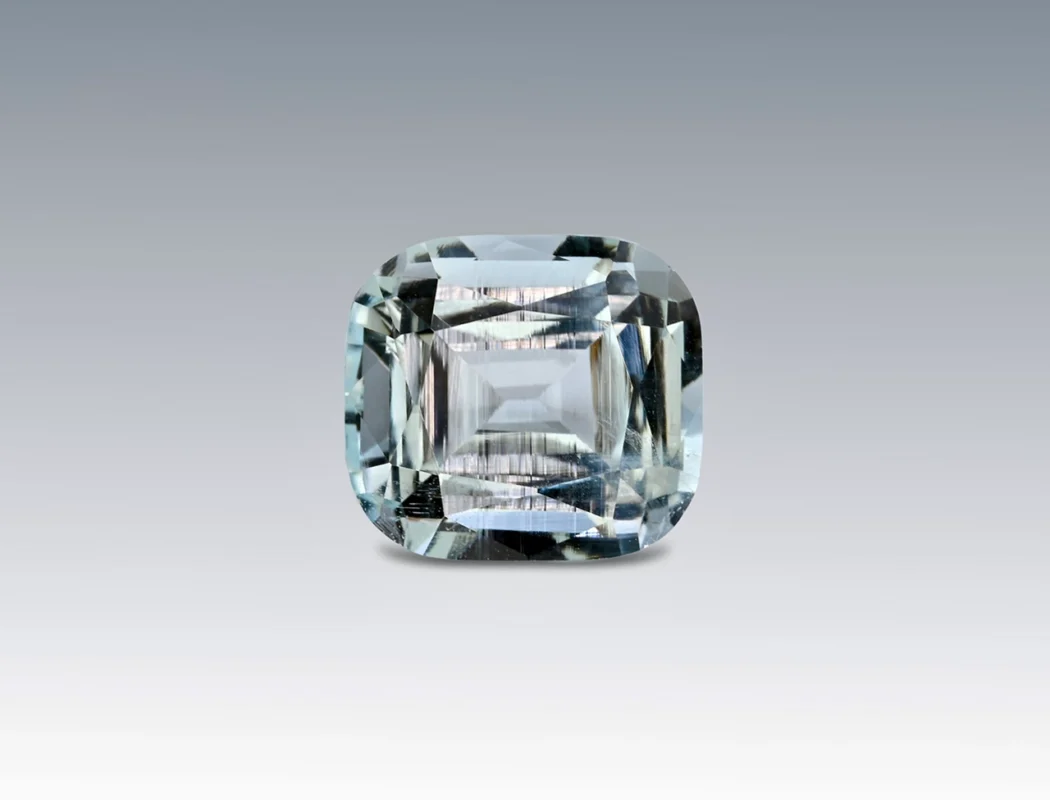 6.9 carat aquamarine cushion cut light blue gemstone from Pakistan for ring, pendant, or jewelry