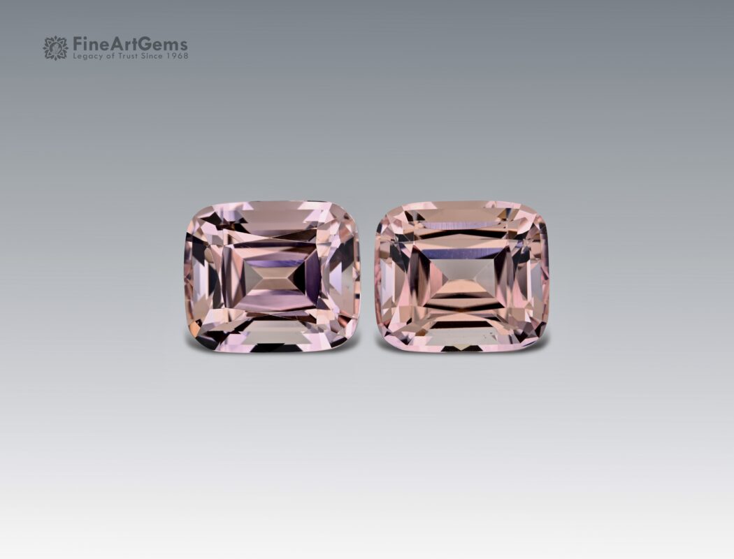 21.5 Carats Outstanding Pair of Pink Morganite Gemstone