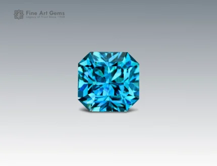 2.6 carat vivid blue zircon high precision cut gemstone from Cambodia for ring, pendant, or jewelry