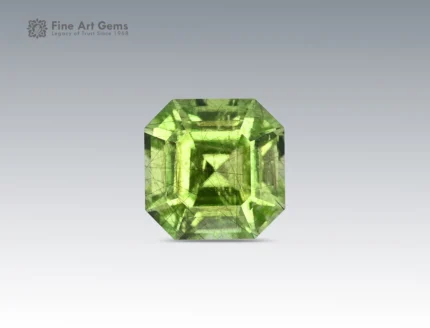 Natural 03 carat peridot gemstone with an asscher cut from Pakistan, perfect for gemstone pendants, jewelry rings, and fine collections