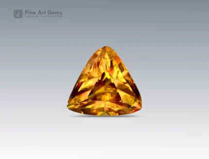 Natural 1.65 carat sphene titanite gemstone with trilliant cut from Pakistan, ideal for gemstone pendants, jewelry rings, and fine collections