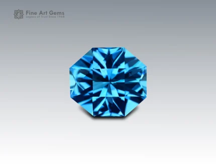 Natural 16.95 carat fancy-cut blue topaz gemstone from Brazil, showcasing brilliant sparkle, ideal for pendants, rings, and fine jewelry.