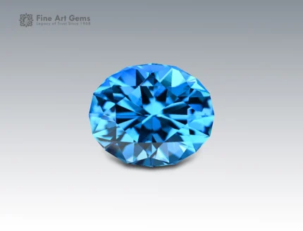 19.45 carat oval cut blue topaz gemstone from Brazil, brilliant sky blue gem for rings, pendants, and fine jewelry