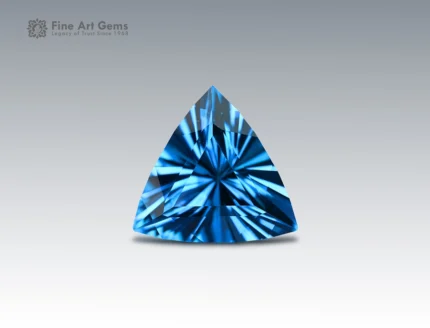 21.15 carat blue topaz gemstone in trilliant cut from Brazil