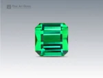 22.2 carat vivid green tourmaline with emerald cut, sourced from Afghanistan.
