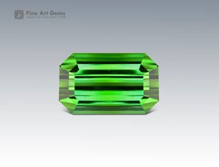 22.9 carat emerald cut green tourmaline gemstone from Afghanistan, ideal for fine jewelry designs such as rings, pendants, and luxury collections