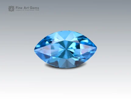 Natural 24.35 carat marquise-cut blue topaz gemstone from Brazil, perfect for elegant rings, pendants, and fine jewelry collections.