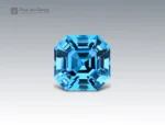 25 carat asscher cut blue topaz gemstone from Brazil, deep sky-blue gem for luxury rings, pendants, and jewelry collections