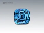 Natural 26.5 carat fancy cushion-cut blue topaz gemstone from Brazil, ideal for pendants, rings, and luxury jewelry collections.