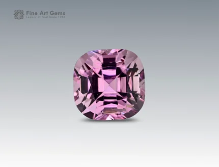 3.4 carat natural pink topaz gemstone with cushion cut from Pakistan, showcasing vibrant sparkle