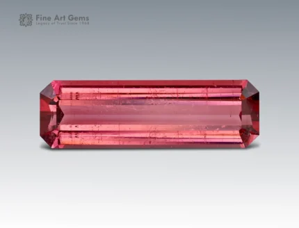 3.5 carat emerald-cut pink tourmaline gemstone from Afghanistan, perfect for a ring, pendant, or fine jewelry collection.