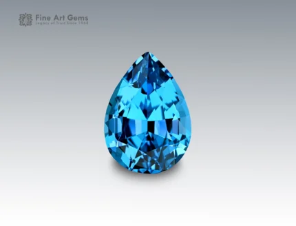 30 carat pear cut blue topaz gemstone from Brazil, brilliant sky-blue gem for pendants, rings, and fine jewelry collections