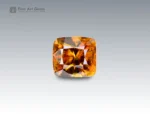 4.1 carat cushion cut sphene titanite gemstone from Pakistan, golden-orange gem for fine jewelry rings and pendants