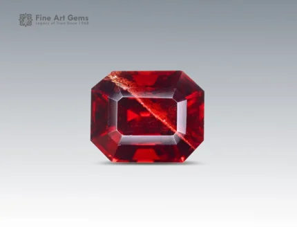 4.85 carat rhodolite garnet emerald cut gemstone from Africa