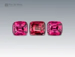 4.95 carat cushion cut rhodolite garnet gemstones from Africa, vivid pink-red gems for rings, pendants, and fine jewelry