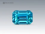 4.95 carat emerald cut blue zircon gemstone from Cambodia, perfect for fine jewelry such as rings, pendants, and elegant collections