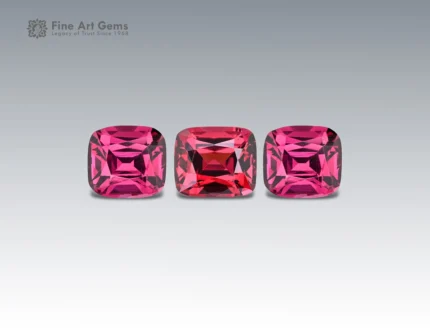 5.75 carat rhodolite garnet gemstone set in cushion cut from Africa