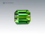 6.15 carat emerald cut green tourmaline gemstone from Afghanistan, perfect for fine jewelry such as rings, pendants, and luxury collections